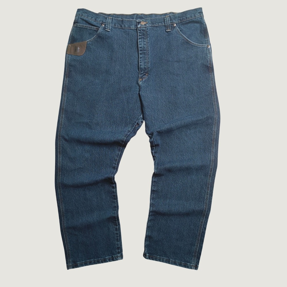 Wrangler RIGGS Workwear Carpenter Jeans Men Size 42x30 Blue Cotton Blend Stretch